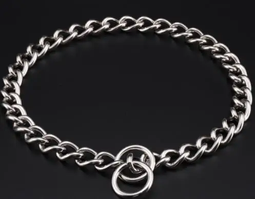 Adjustable Heavy Duty Stainless Steel Dog Training Collar Chain Strong Metal necklace link collar for Medium big dogs