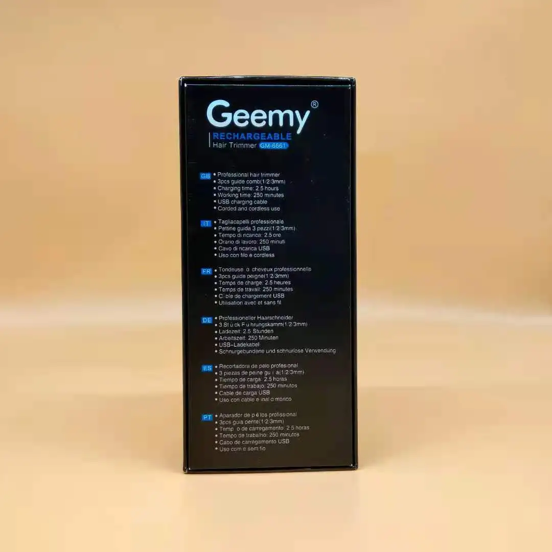 GEEMY GM6661 профессиональная перезаряжаемая машинка для