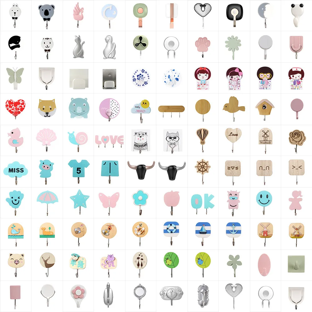 Plastic flat square baby clothes adhesive overdoor hook