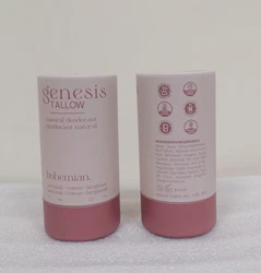 Biodegradable Kraft Cardboard Cosmetic Lip Balm 40g 60g Twist Up Deodorant Solid Fragrance Stick Paper Tube Packaging Container