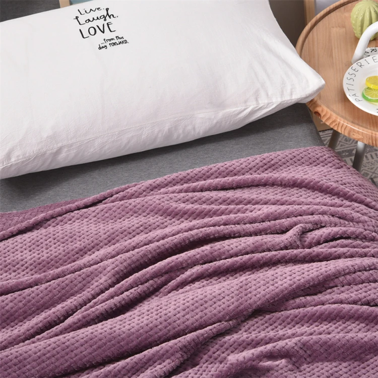 Solid Color Summer Throw Winter Sofa Cover Bedspread Chunky Kit Plaid Blankets Soft Waffle Flannel Blankets For Beds