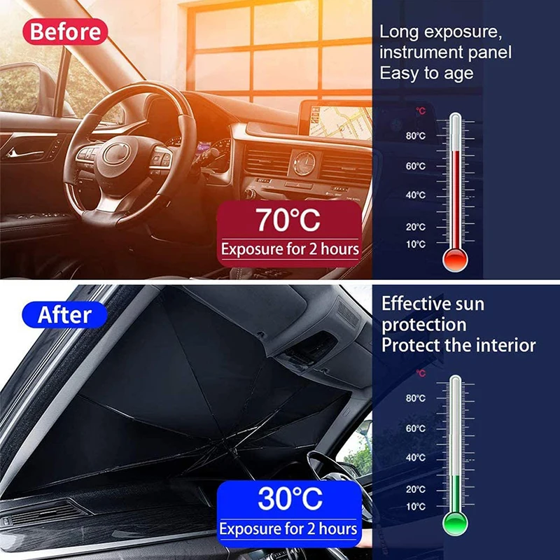 Hot sale UV rays and heat sun visor protector fold able windshield sun shade car umbrella
