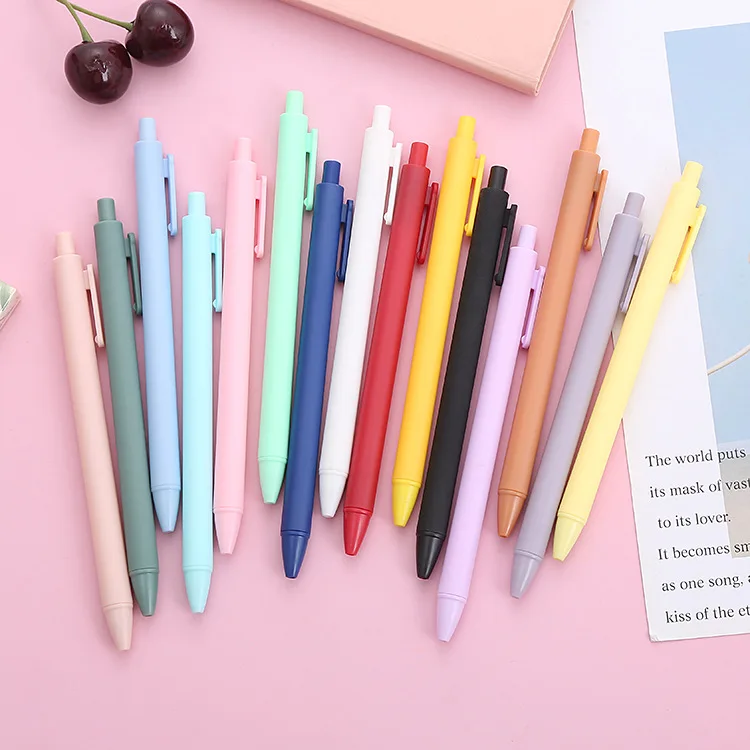 New Design 0.5MM Pen Gel Ink Colorful Gel Pens Pastel Retractable Plastic Click Gel Ink Pen With Fine Point