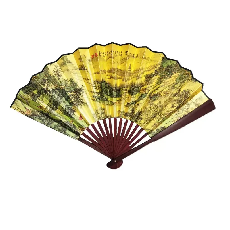 Promotional Gift Portable Plastic Hand Fan Custom Printed Folding Logo Bamboo Paper Hand Fan