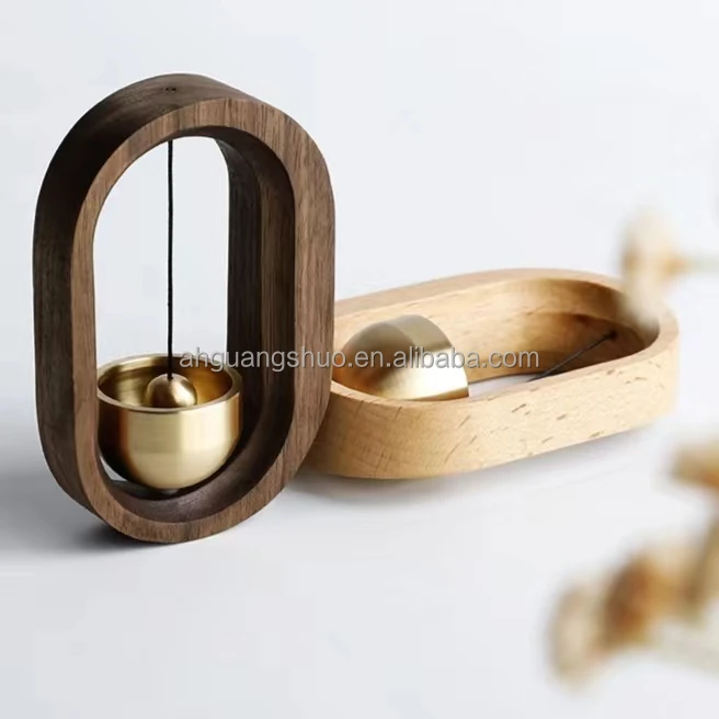 Suction Wind Chime Doorbell Decoration Solid Wood Door Reminder Home Hanging Wind Chimes Door Bell Ornaments for Refrigerator