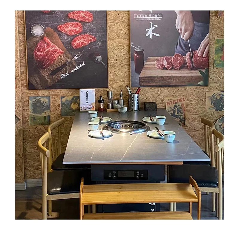 Korean Grill Table Smokeless BBQ tables for Five Star Hotel