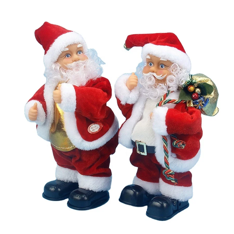 Наша фабрика продает детские электрические рождественские игрушки Санта Клаус, подарки, праздничные плюшевые игрушки, украшения для пения и музыки