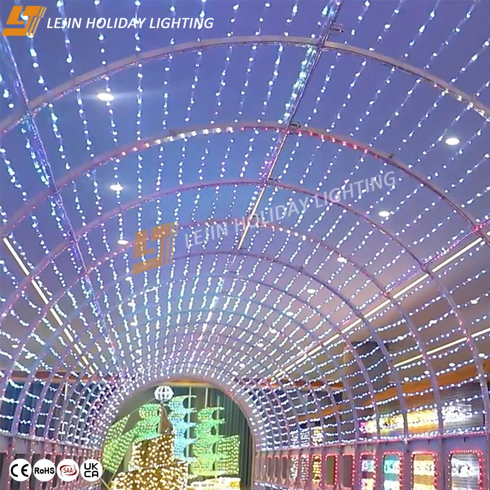 Large beautify project customization RGB 3D LED Festival Decor LED Light tunnel Outdoor waterproof theme park lighting