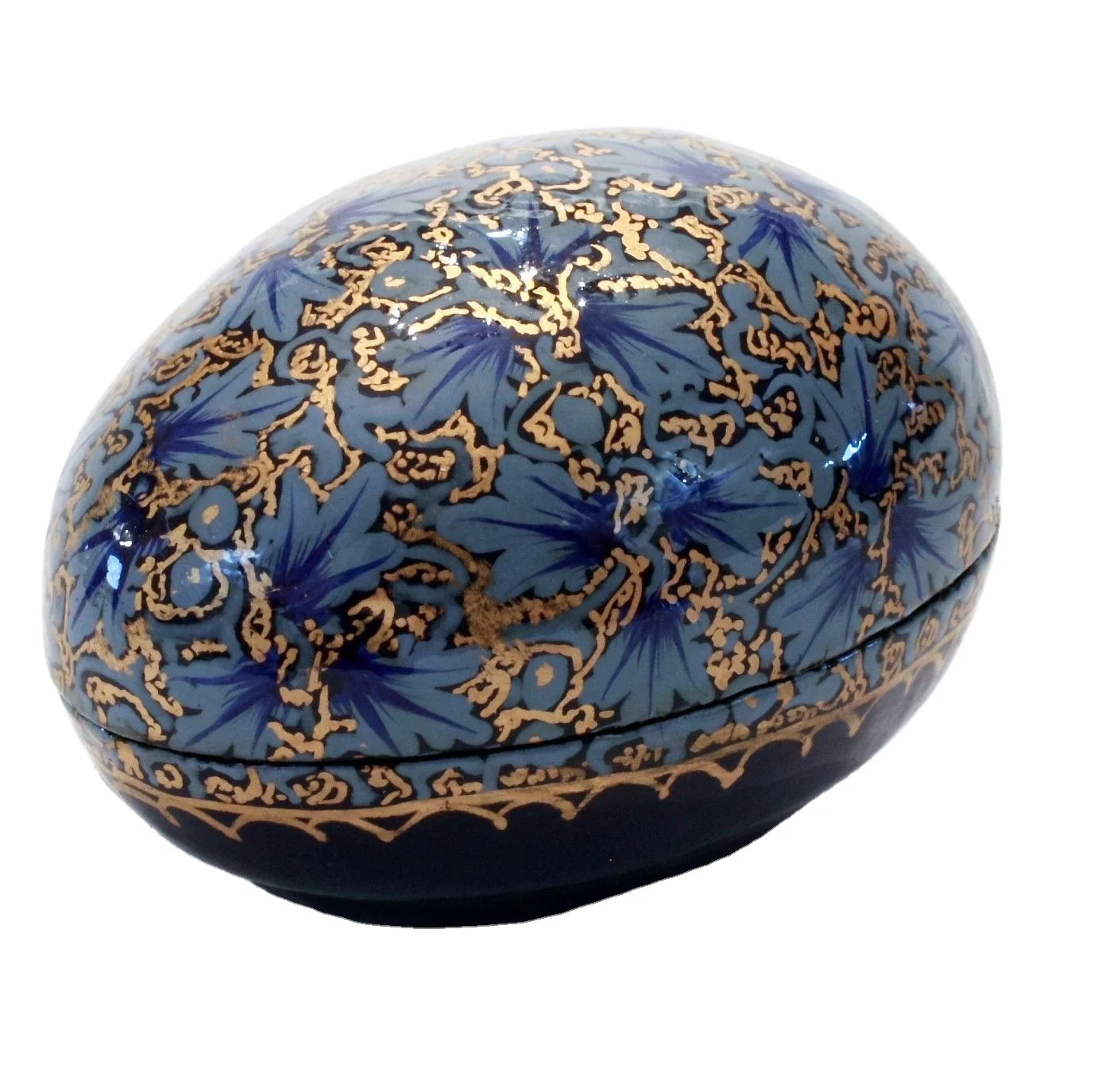 Paper mache mango box also called egg box handmade and hand painted by ecofriendly colors made in Kashmir India