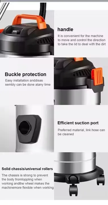 High-Power Electric Indoor Dry-Wet Dual-Purpose Vacuum Cleaner Commercial Domestic Car Wash Sewing Decoration Water Suction