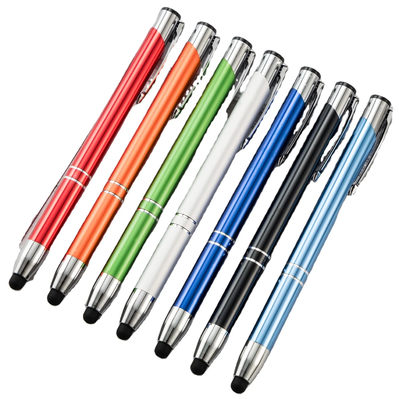 Two-coil bevel mouth press pen advertising promotion mobile phone touch capacitor head pen mouth touch screen ballpoint pen