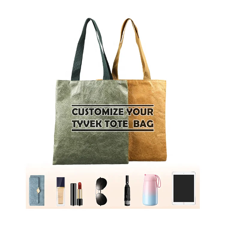 huahao waterproof fabric soft fashion shopping kraft paper dupont tote tyvek bag custom print