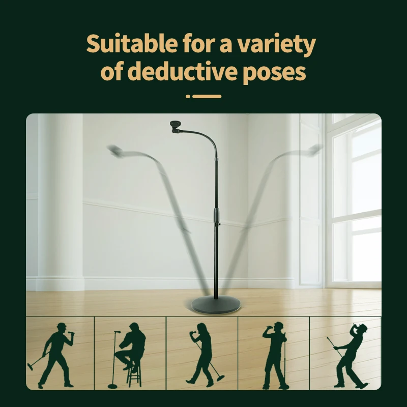 VELMER floor round base flexible stand gooseneck microphone-05