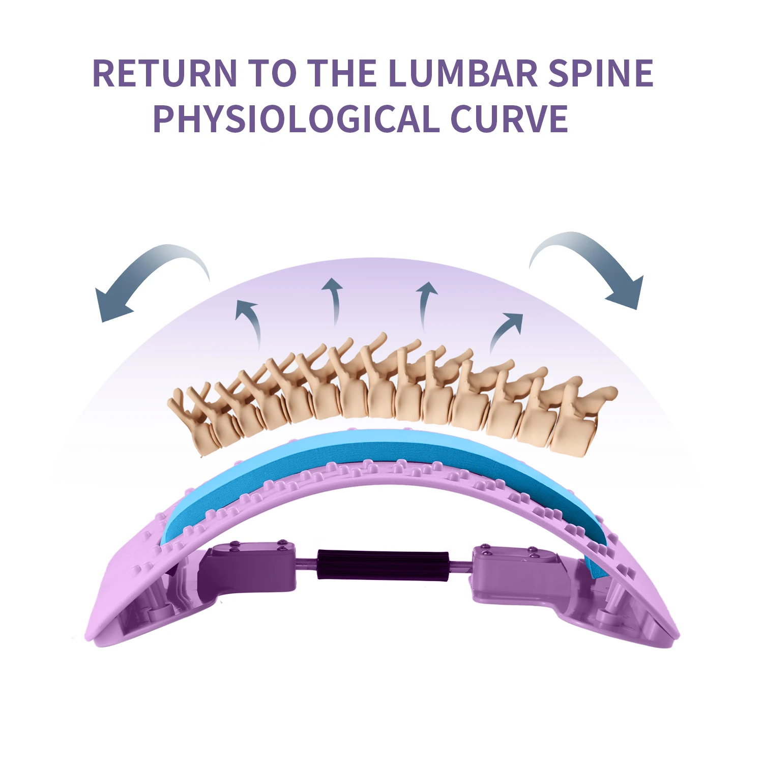 Back Stretcher Contiuously Variable Adjustable Back Massager for Lower Upper Back Pain Relief, Back Cracker for Bed & Chair &Car