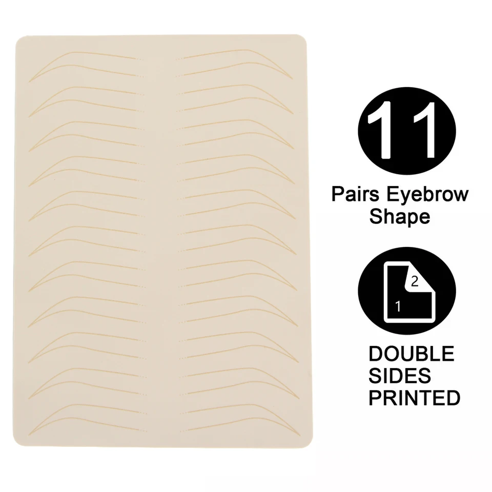 Microblading Eyebrow Tattoo Practice Skin Silicone Double Side Blank Artificial Skin for Permanent Makeup Beginner Practice