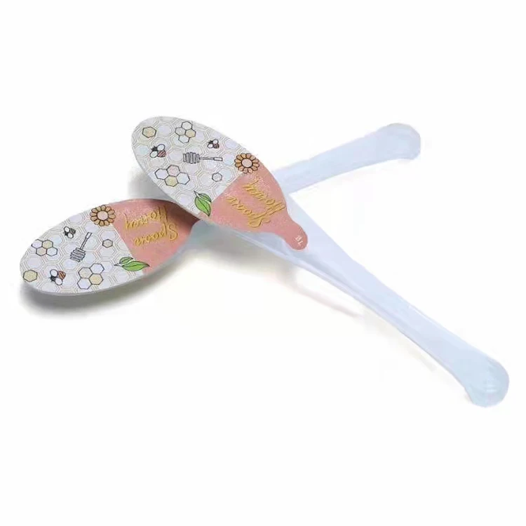 Disposable Plastic Honey Spoon With Aluminum Foil Lid