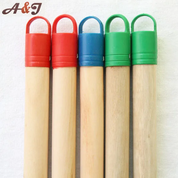 wholesale Color hook natural wooden stick for brush broom mop