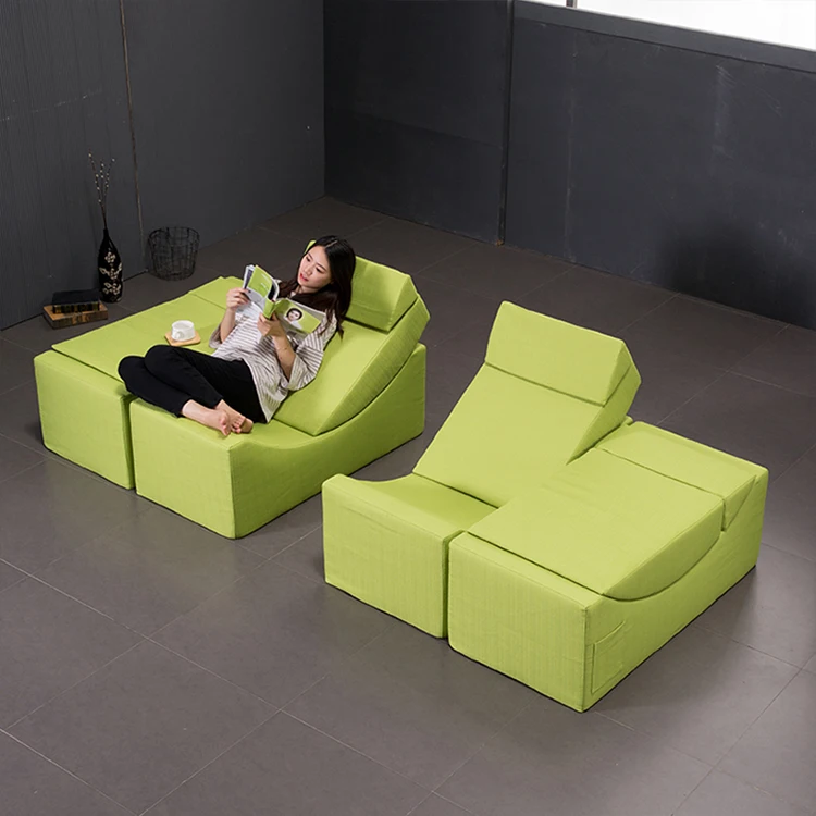 New design High density foam single seat fabric folding sofa bed and moon shaped folding sofa cum bed