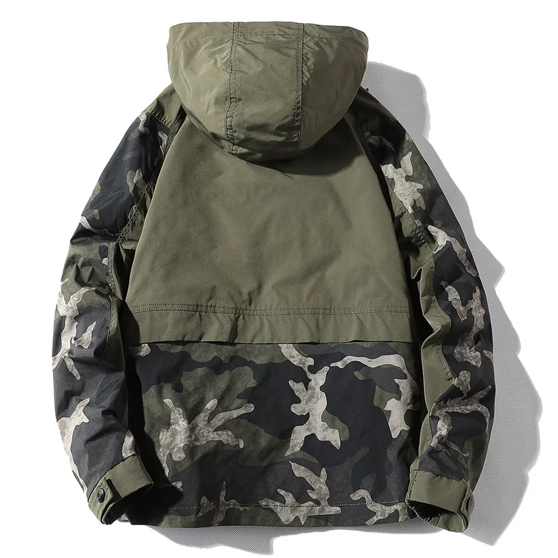 New age season popular logo Lunan Clothing | 2021 han edition loose camouflage jacket male hooded men coat