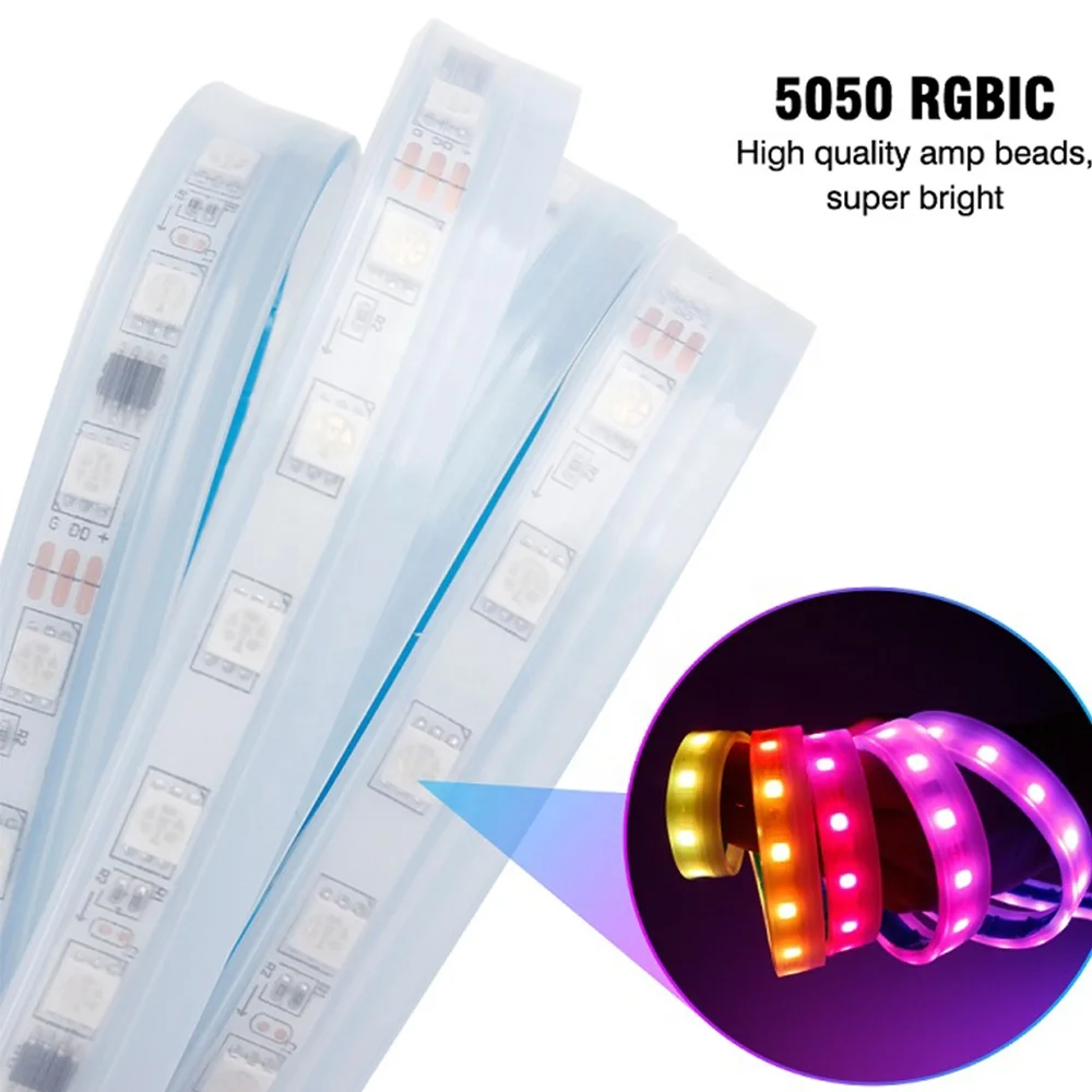 DIY 1.2M 1.5M 1.8M Car Flexible Daytime Running Light Modified Decorative LED Hood Light Strip Bar White 6000K Head Lamp DRL