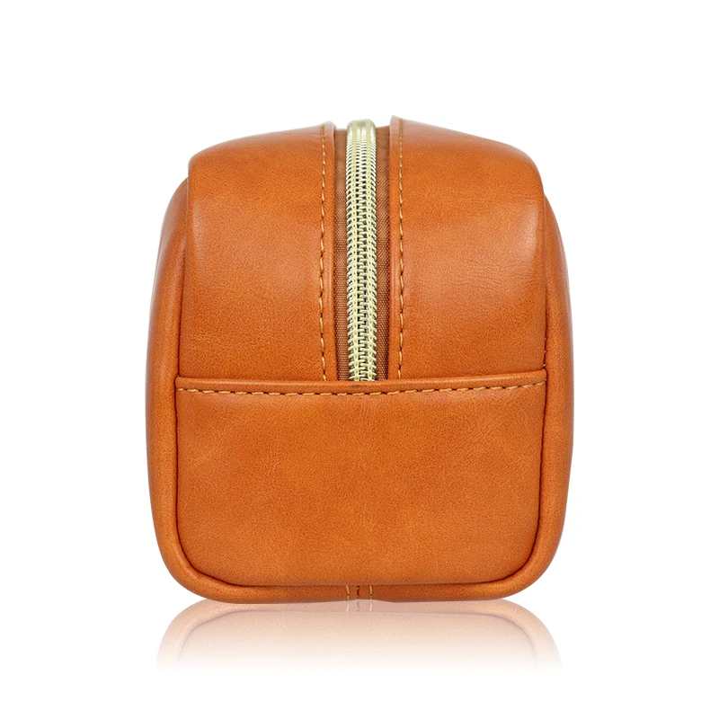 High capacity women cosmetic bag leather makeup bag organizer leather travel cosmetic bag