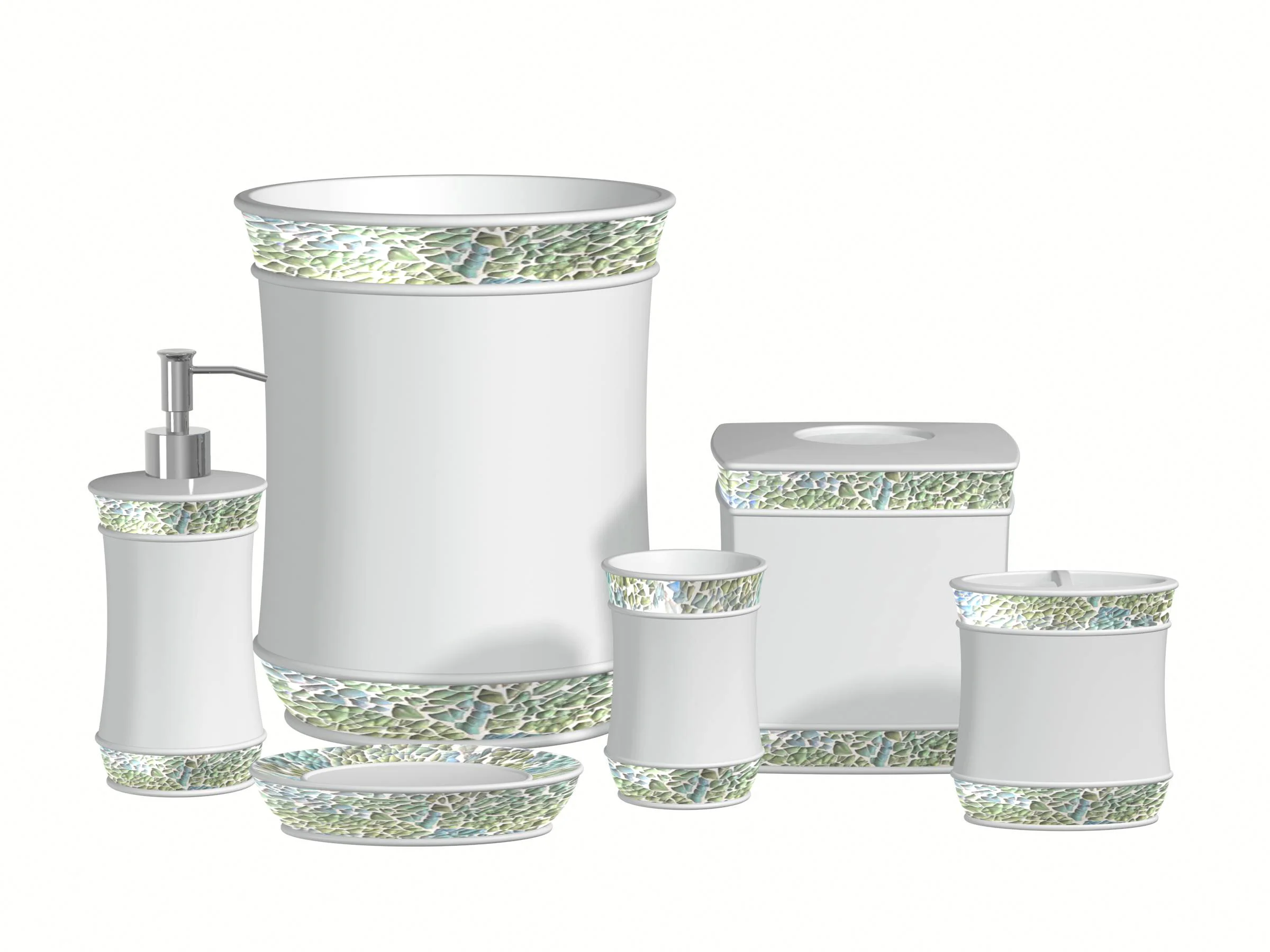 9 pcs Bathroom Sets new modern luxury white resin bathroom accessories set