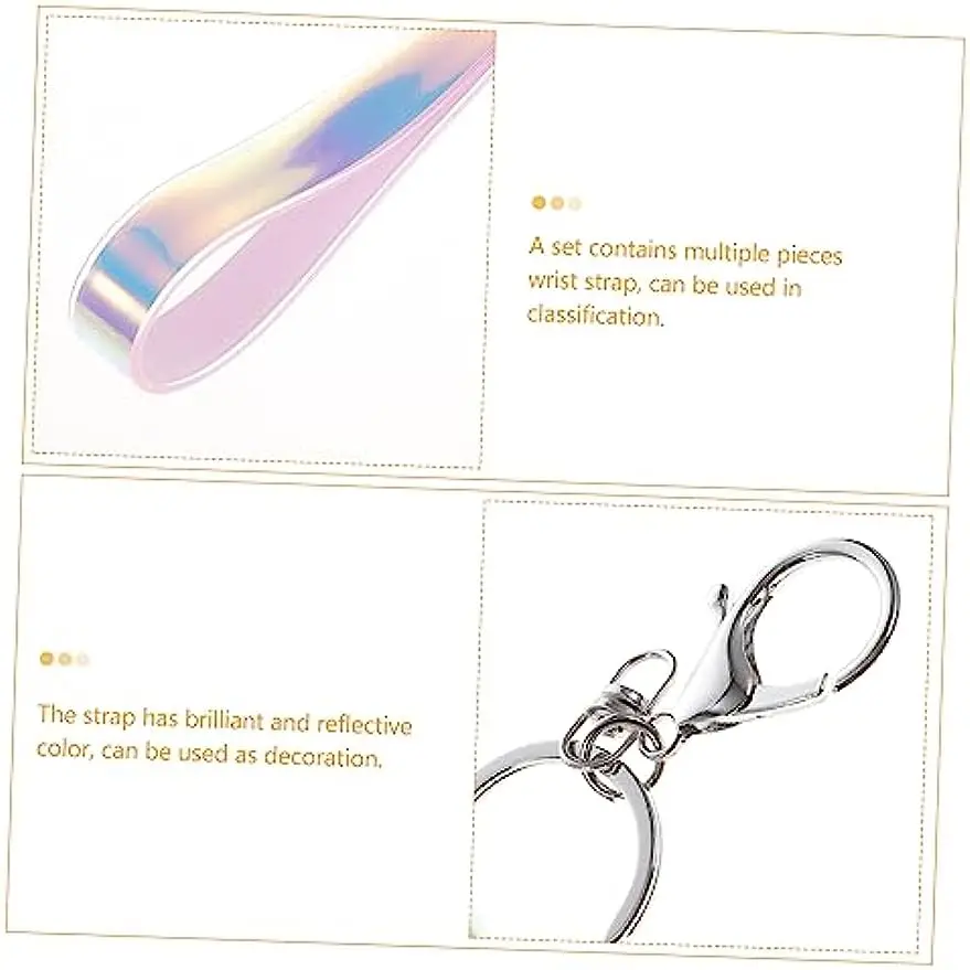 Hand Wrist Pvc Keychain Short Wristlet Strap Lanyard For Keys Colorful Reflective Holder Camera Smartphone Phones Wrist Keychain