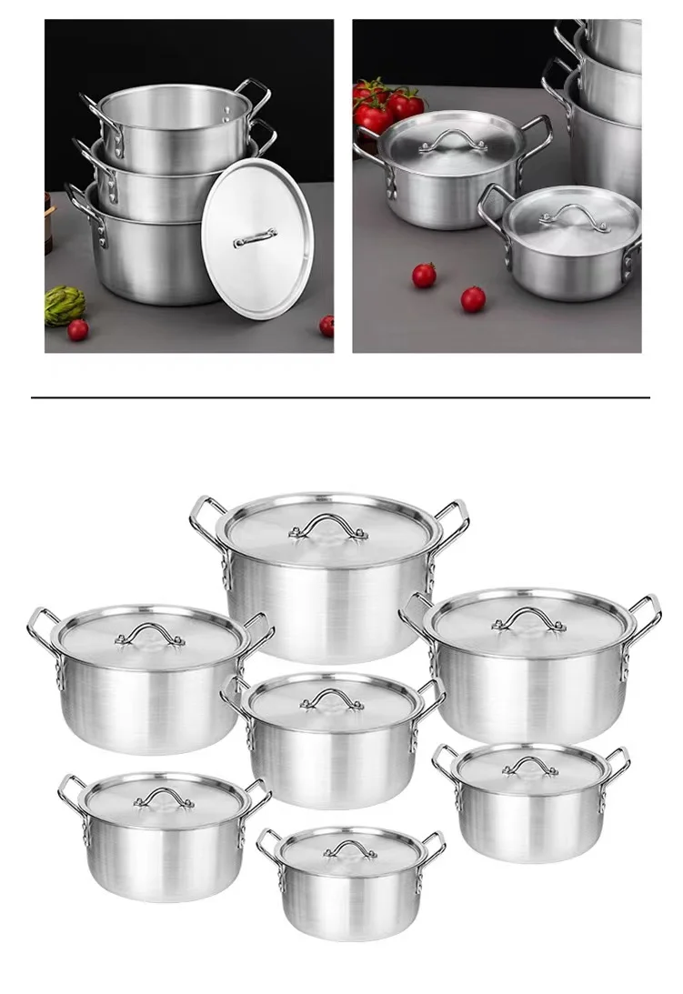 Best selling 7pieces 14cm 16cm 18cm 20cm 22cm 24cm 26cm aluminium panelas cookware set Korean soup pot