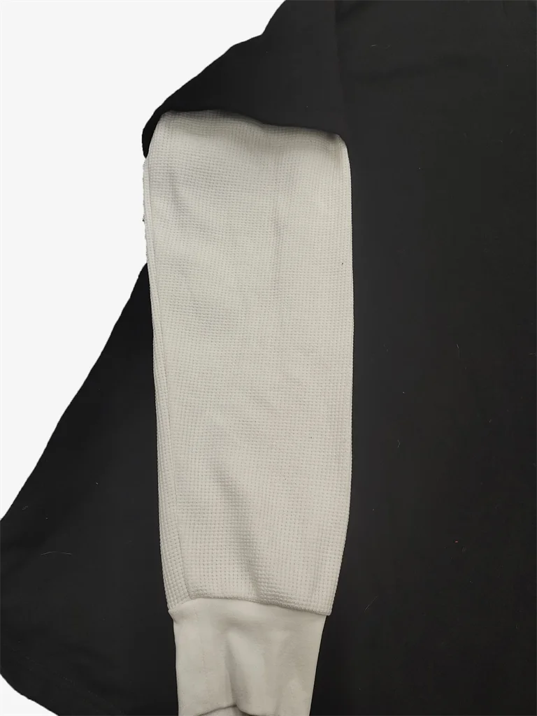 Custom Vintage Waffle Knit Top 100% Cotton Heavyweight Double Layer Vintage Washed Long Sleeve T Shirt