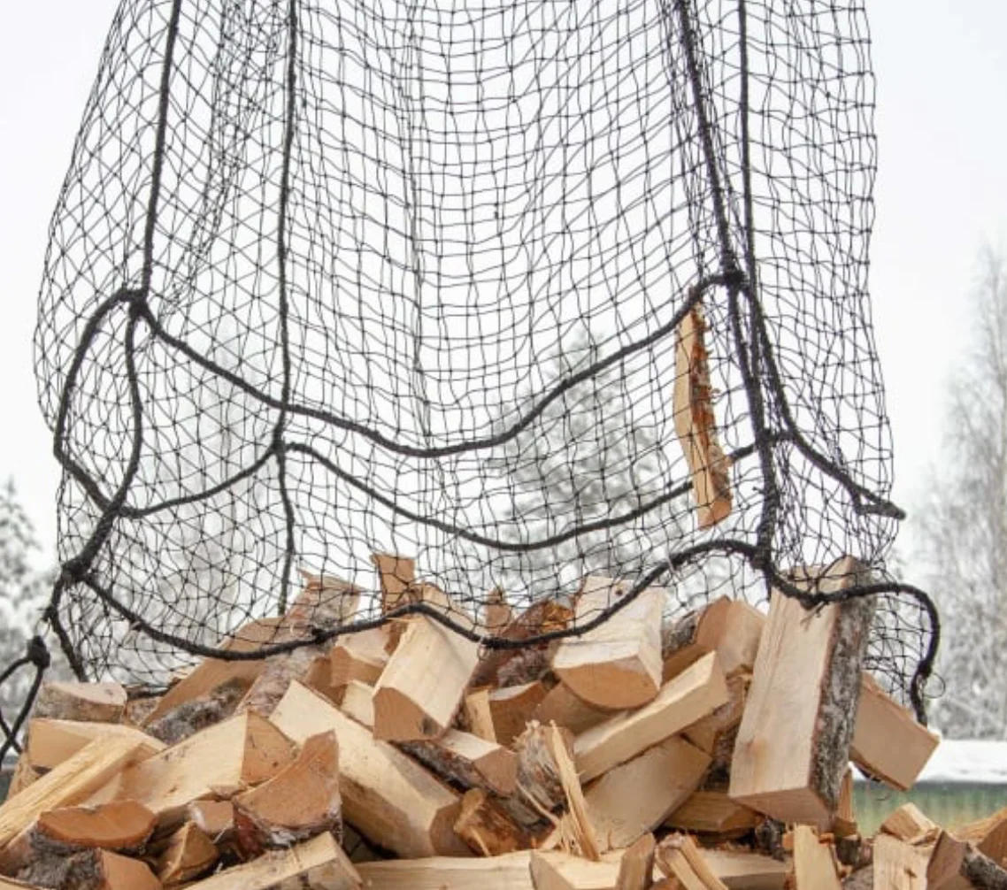 High Quality Breathable 1500 L Firewood Net Packing Bag for Firewood Wooden Plastic Net Bag
