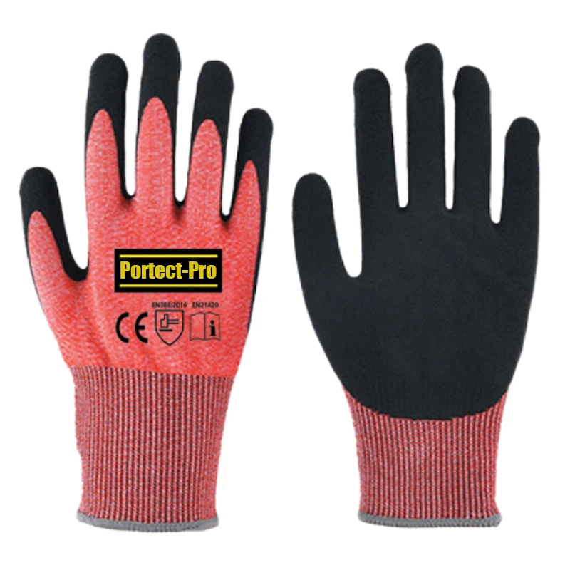 Оптовая продажа строительные противоскользящие перчатки guantes с латексным резиновым покрытием промышленные защитные для рук