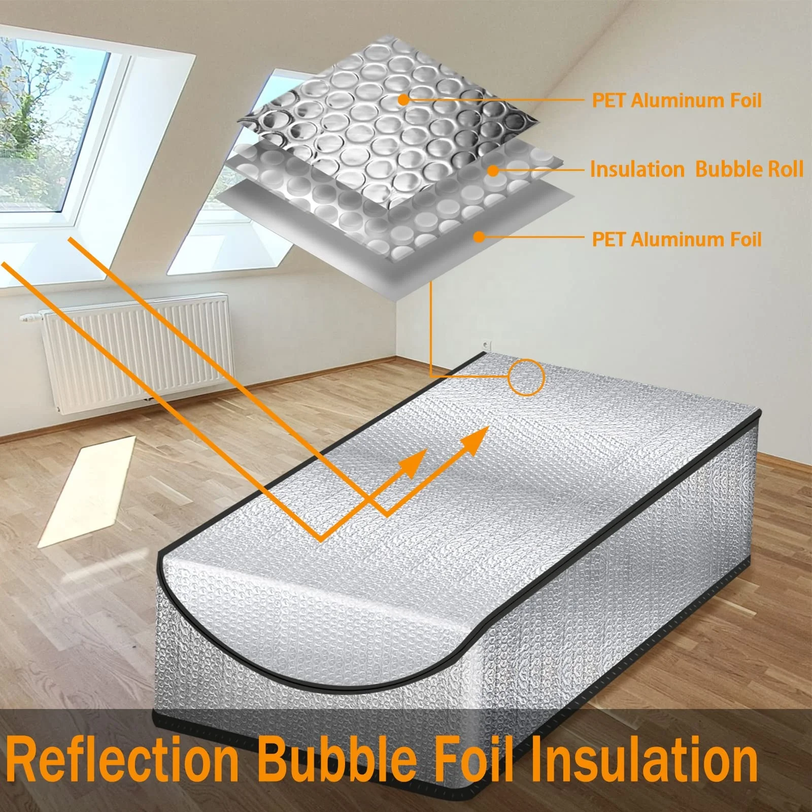 ZL-Double Bubble Reflective Radiant Barrier attic stairs insulation cover