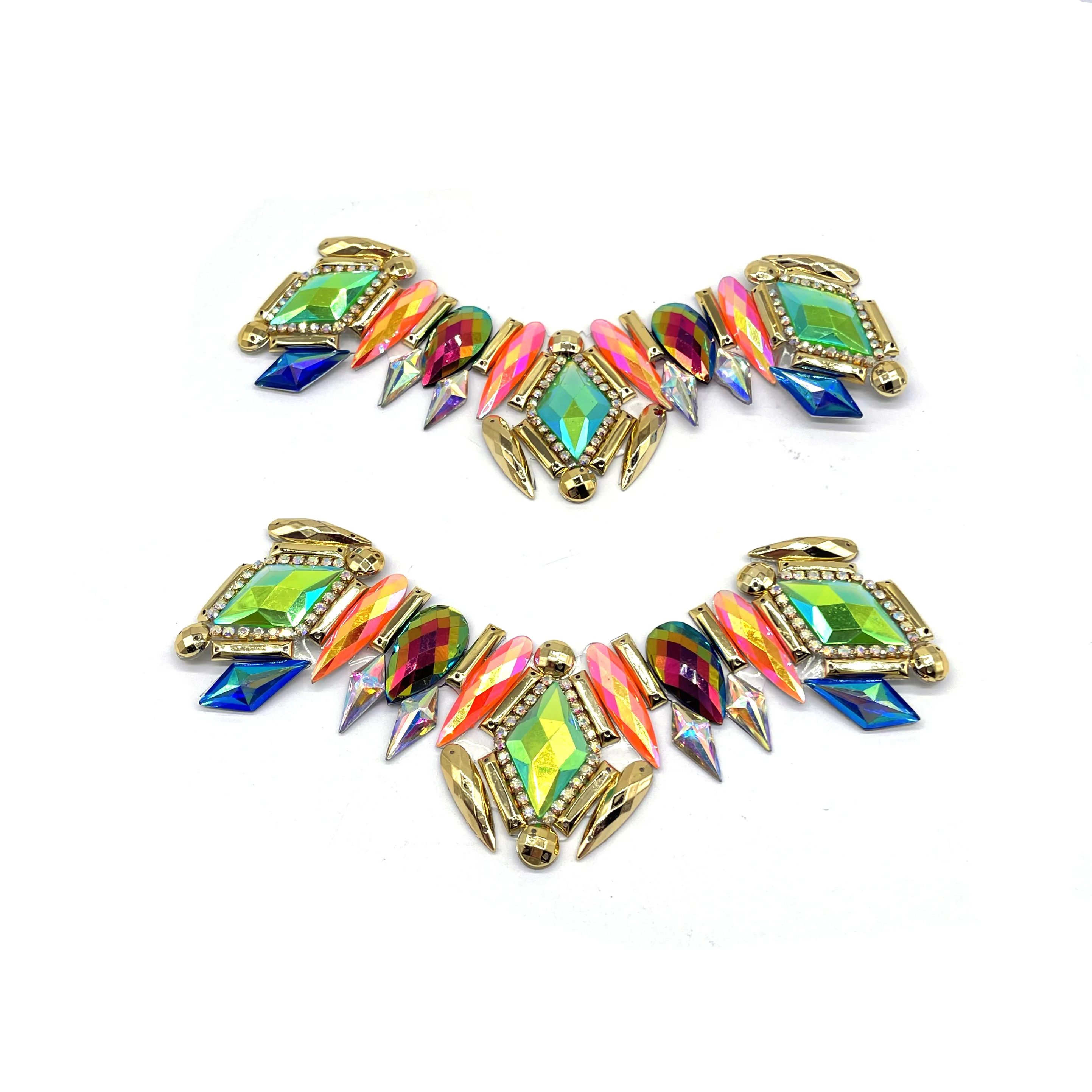 2025 Carnival Season Assorted Gems Forehead Appliques Rhinestone Decor for Bahamas Carnival Costumes Resin Material for Shoes