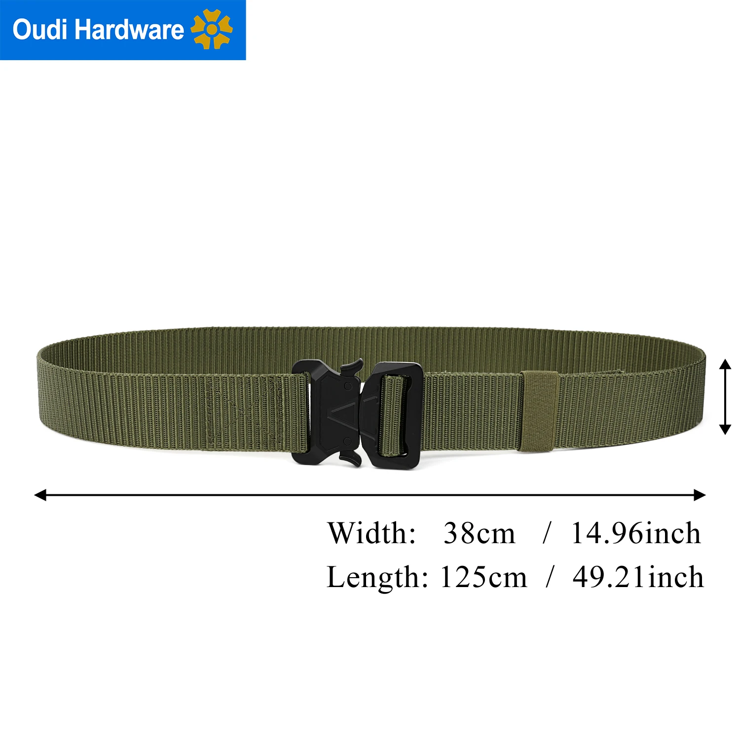 T5001 Quick Release Metal Tactical Buckle Green Webbing Custom Fabric Belt for Men