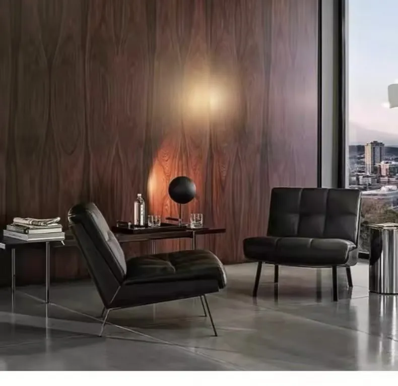 Light Luxury Solid Wood Lazy Sofa Chair for Living Room Bedroom Balcony or Hotel Leisure Style for Outdoor Use