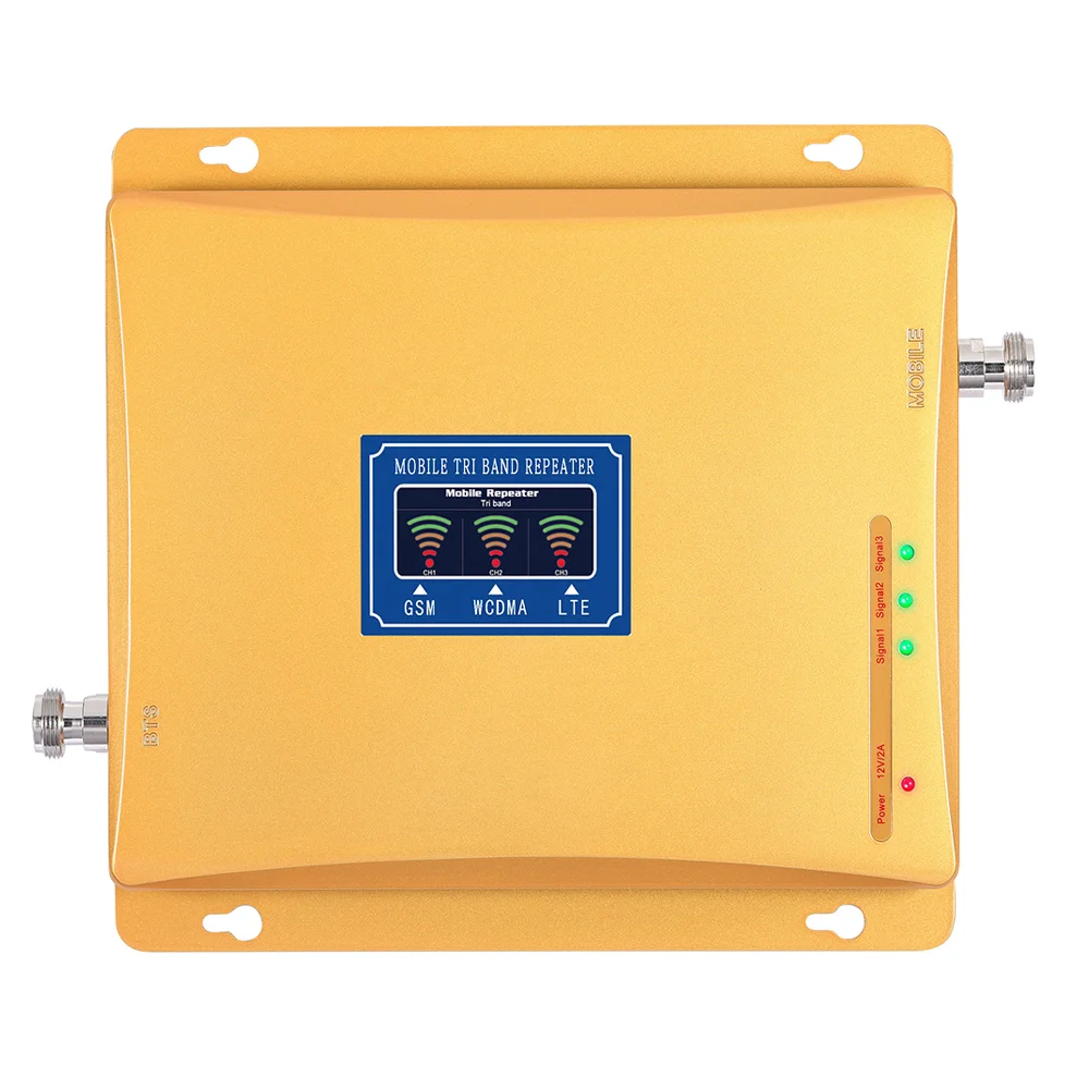 Tri band 900 / 2100 / 2600mhz GSM signal amplifier lte4g mobile signal repeater / booster
