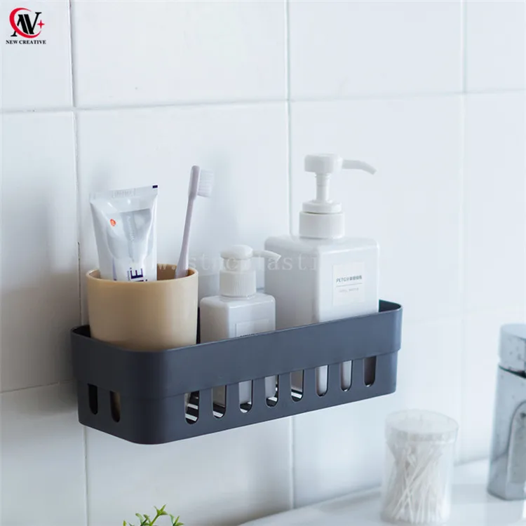 Wall Mounted Floating Bathroom Shelves Rack Adhesive Shelf Kitchen Storage Rack
