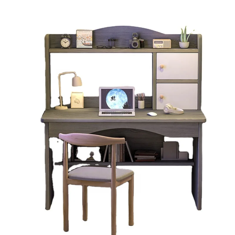 Desktop computer desk household desk bookshelf integrated simple office with bookcase combination bedroom student writing desk