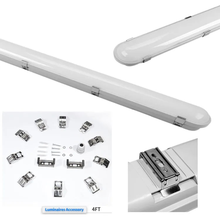 Fast Delivery 5Years Warranty U L DLC IP65 LED Vapor Tight Light Fixture 4ft 40W 6000LM 5000K With Motion Sensor
