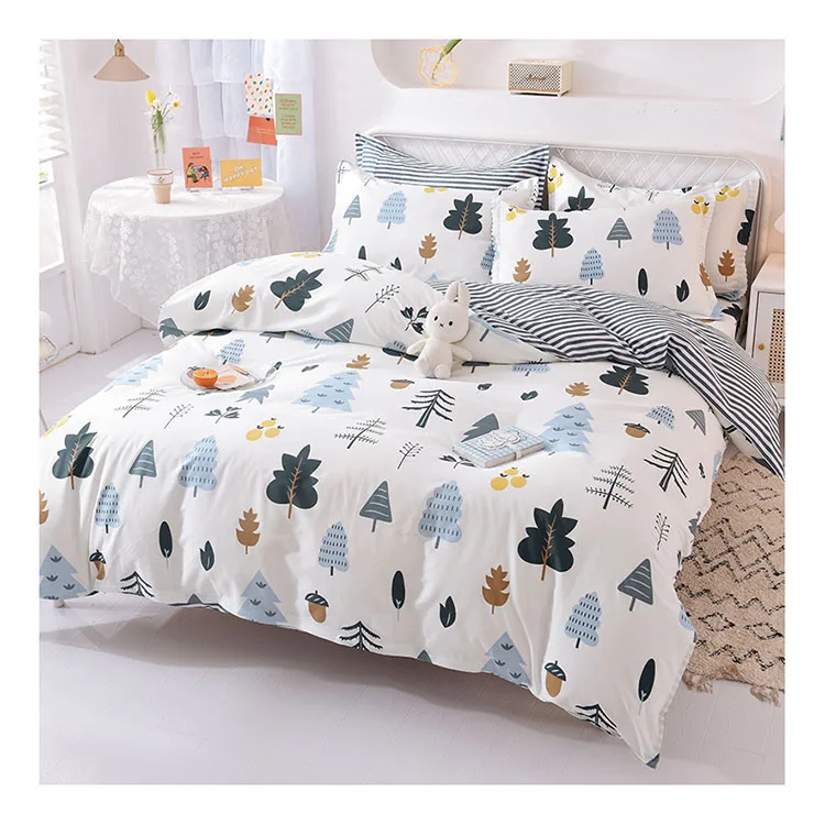 Customized Comforter 4 pieces design set bedding luxury 100% Cotton quality textile bed sheet