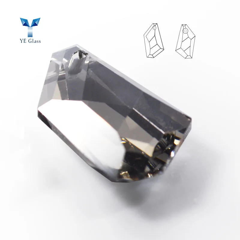 Crystal Jewelry Parts Necklace Pendant Transparent Prism Pendant