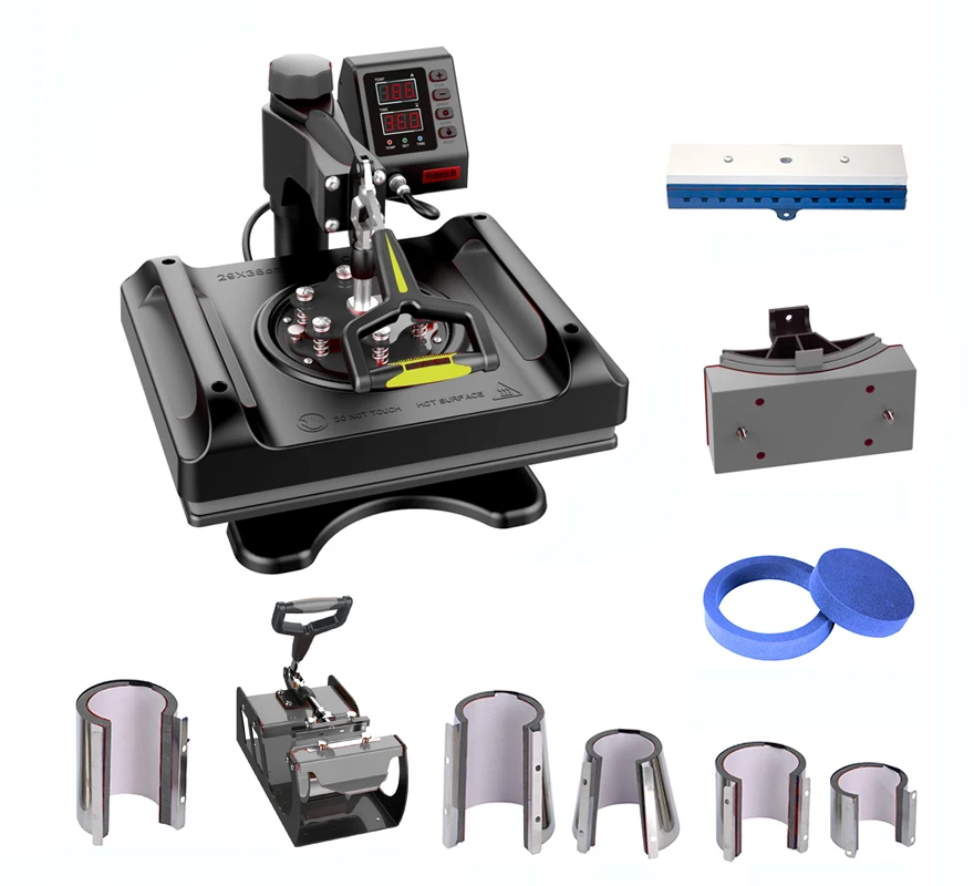 Freesub Многофункциональный 11 в 1 комбо термопресс кружка ручка пластина sublimation machine футболка печатная машина