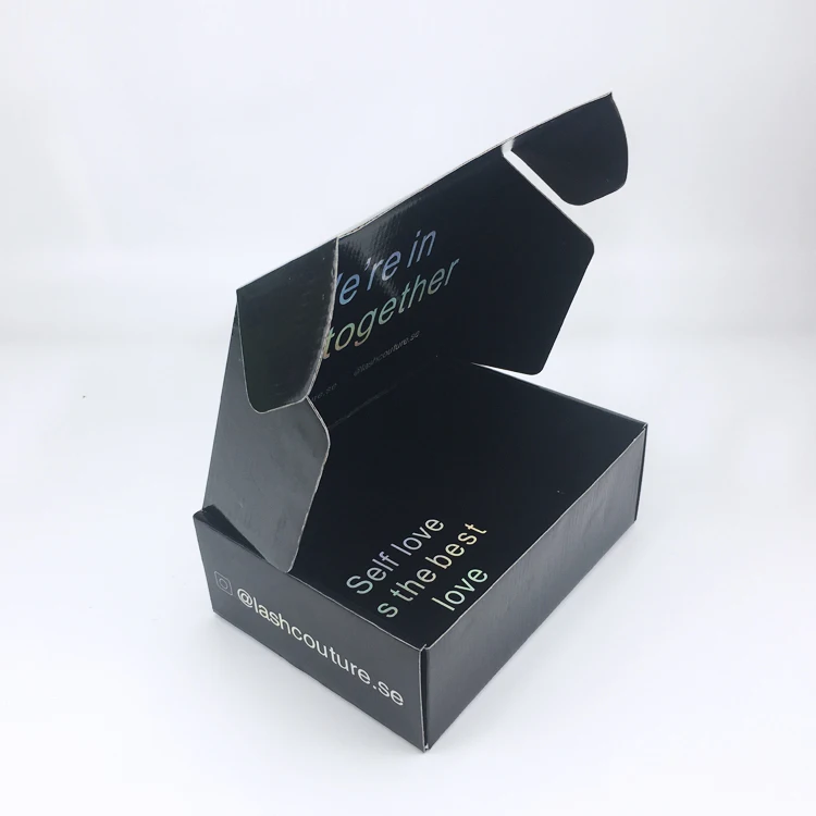 Printing Color Black Cardboard Mail Carton Box Packaging Mailer Corrugated Paper Box