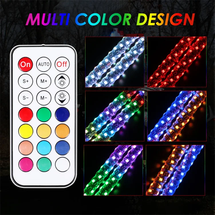 2Pcs 36 Inch 3Ft W/Turn Signal Lights Quick Release Mount W/Remote Led Whip