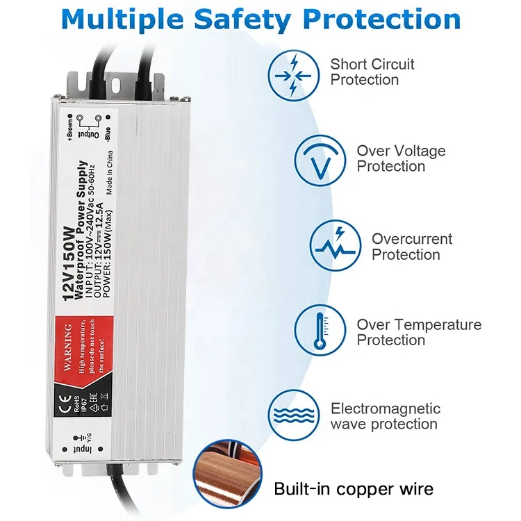 220V To 12V Dc Power Supply 250W 150W Transformer Led Driver For Underwater Swimming Pool Light