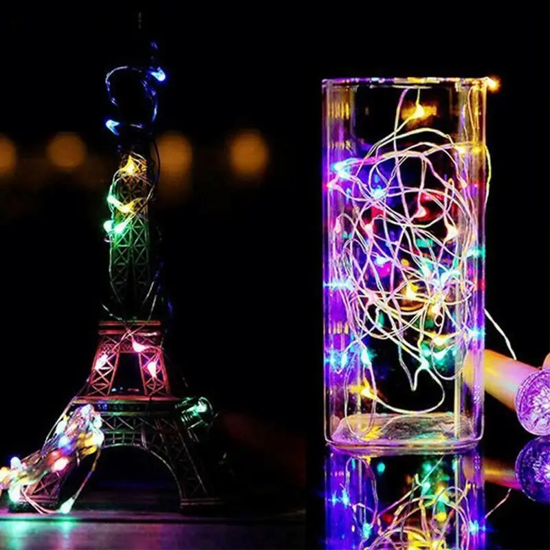 
Solar Led Wine Bottle Light Birthday Party String Lamp Outdoor Home Garden Party Copper Wire Decoration Waterproof Lights 