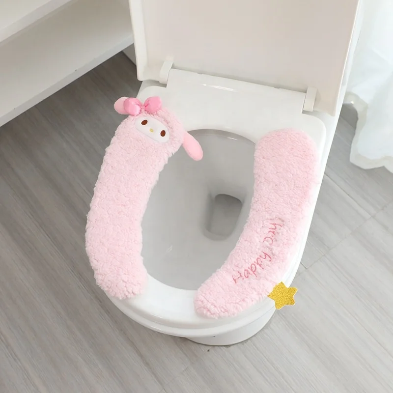 Cartoon Melody Winter Warm Toilet Seat Cover Mat Bathroom Toilet Pad  Thicker Soft Washable Cushion Warmer Lids