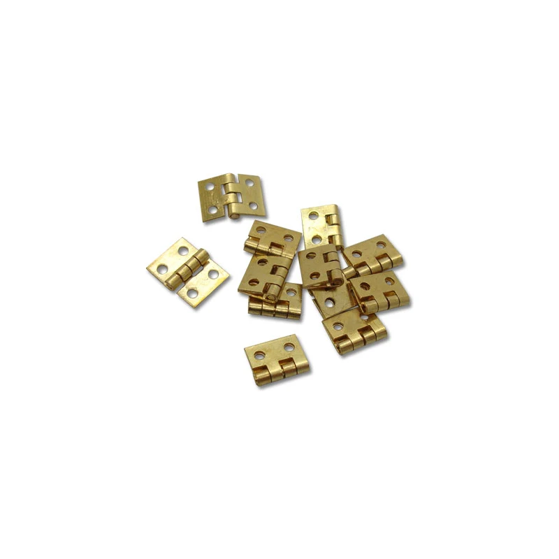 
10x8mm Mini Brass hinges Hardware 180 Degree Rotation for Dollhouse Wholesale little metal golden bronze wooden box gift Hinges 
