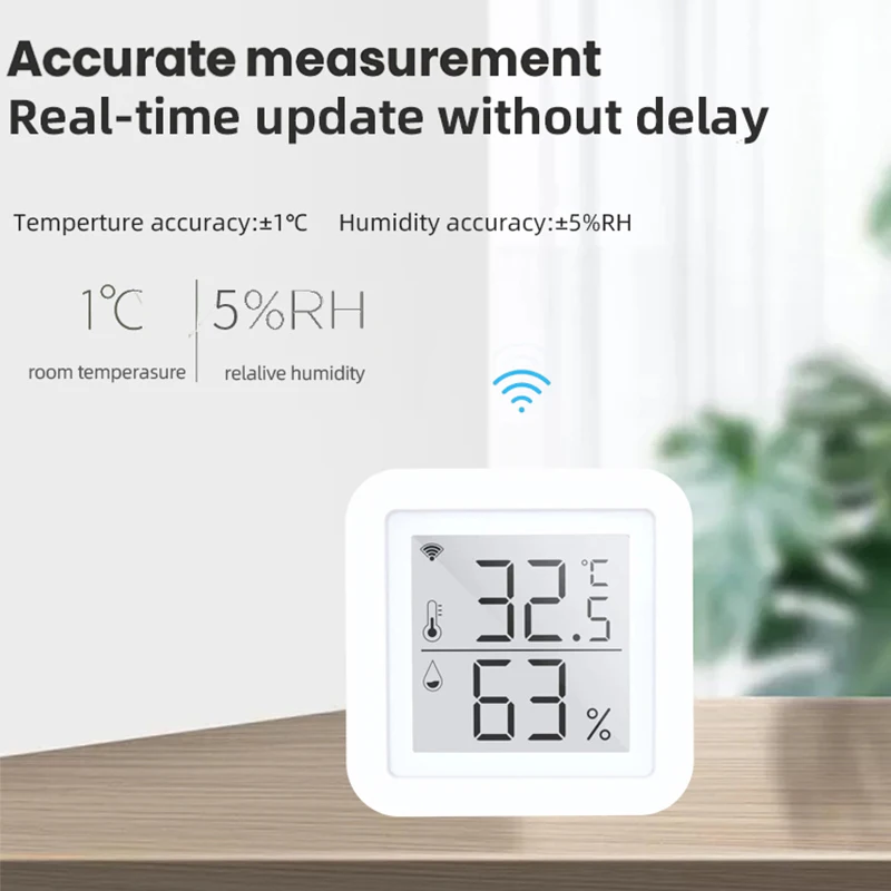 EMAF WIFI Thermometer Hygrometer Time Date Clock Temperature Humidity Instruments Household Digital Thermometers
