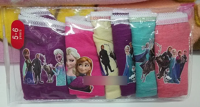 6 pcs/pack kids  briefs girls underwear children printed triangle pants